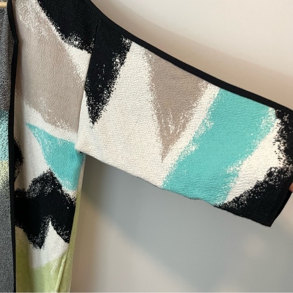 Nic+Zoe Open Longline Cardigan Womens S Colourful Green Blue Half Sleeve - Picture 4 of 11